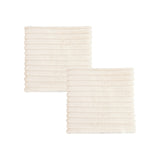SOGA 2X Cream Corduroy Square Cushion Soft Leaning Plush Backrest Throw Seat Pillow