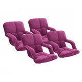 SOGA 4X Foldable Lounge Cushion Adjustable Floor Lazy Recliner Chair with Armrest- Magenta