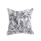 SOGA 50cm Modern Charcoal Palm Leaf Print Contemporary Throw Pillow