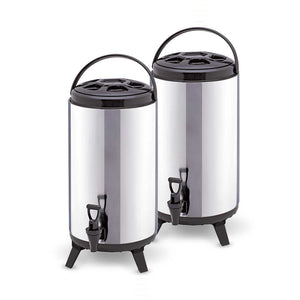 SOGA 2 x 10L Portable Insulated Cold/Heat Coffee Bubble Tea Pot Beer Barrel With Dispenser