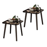 SOGA 2X 40cm Black Stone-Patterned Table Stone Pattern Compact Modern Design with Black Metal Legs