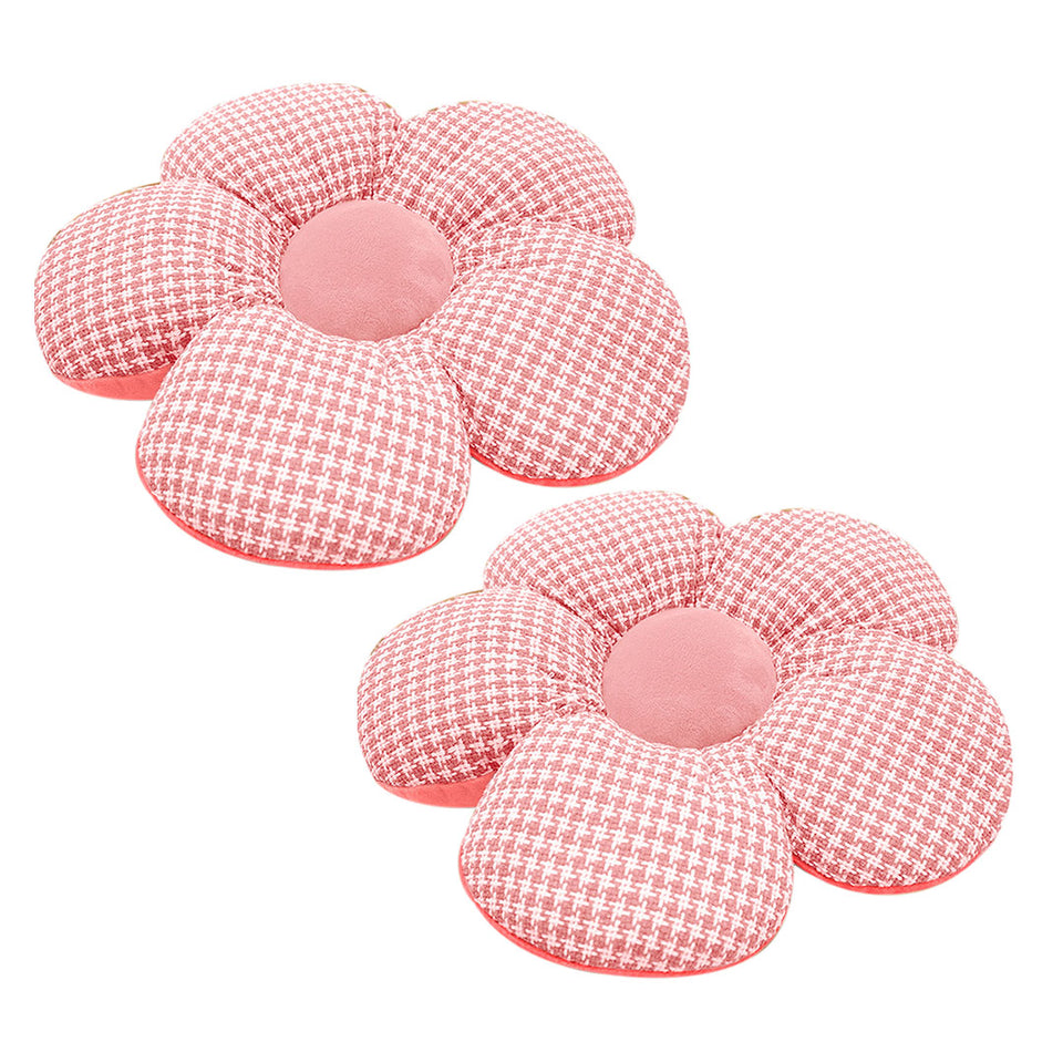 SOGA 2X Pink Flower Cushion Shaped for Floor and Sitting Throw Pillow