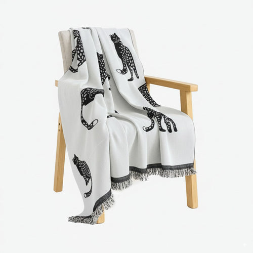 SOGA Two-seater White Sofa Cover Leopard Print 180x260cm Polyester