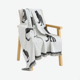 SOGA Two-seater White Sofa Cover Leopard Print 180x260cm Polyester