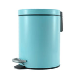 SOGA 7L Modern Foot Pedal Trash Bin Waste Kitchen Bathroom Stainless Steel Round Blue