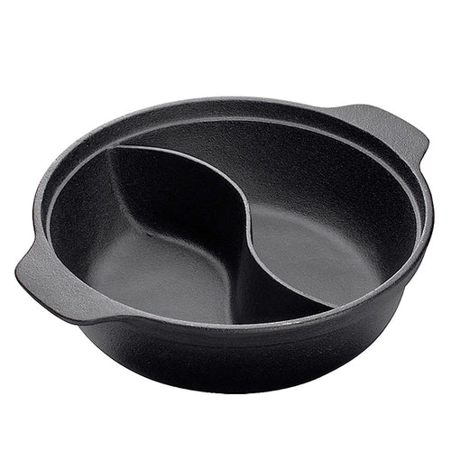 SOGA Round Cast Iron Shabu Shabu Hotpot Two-Flavor Division 32cm