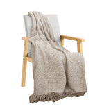 SOGA 160x200cm Coffee Blanket – Vintage Tassel Throw for Rustic Comfort