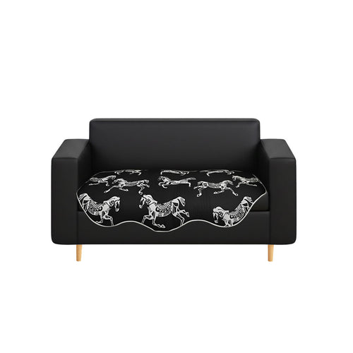 SOGA Two-Seater Black Horse Print 90x180cm Throw Blanket Sofa Cover