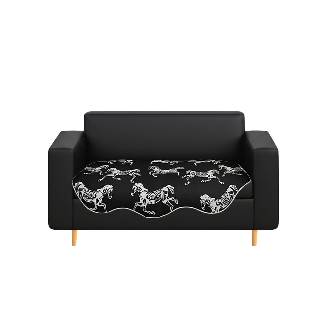 SOGA Two-Seater Black Horse Print 90x180cm Throw Blanket Sofa Cover