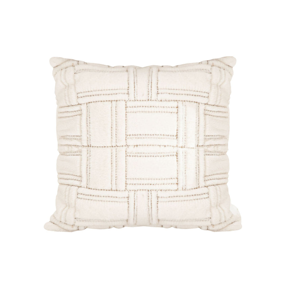 SOGA 45cm Bohemian Cream Tufted Grid Pattern Decorative Throw Pillow