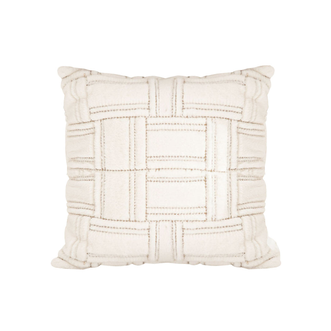 SOGA 45cm Bohemian Cream Tufted Grid Pattern Decorative Throw Pillow