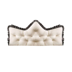 SOGA 90cm Crown Pillow Tufted Cream Headboard Cushion for Bed
