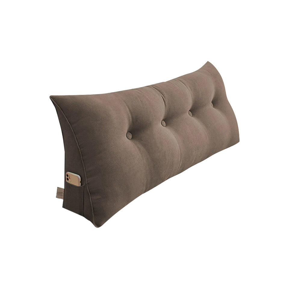SOGA 120cm Coffee Triangular Wedge Bed Pillow Headboard Backrest Bedside Tatami Cushion Home Decor