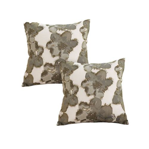 SOGA 2X 45cm Abstract Gray Floral Watercolor Print Contemporary Throw Pillow