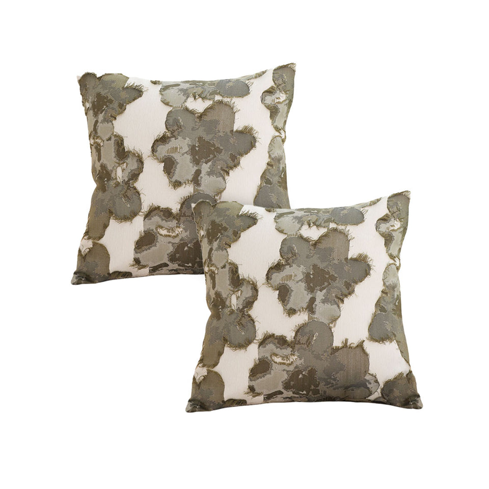 SOGA 2X 45cm Abstract Gray Floral Watercolor Print Contemporary Throw Pillow