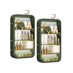 SOGA 2X Green Multi Tier Cosmetic Storage Rack Bathroom Vanity Tray Display Stand Organiser