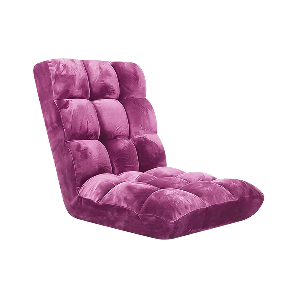 SOGA Floor Recliner Folding Lounge Sofa Futon Couch Folding Chair Cushion -Magenta
