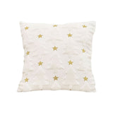 SOGA 45cm Celestial Cream Textured Gold Star Pattern Throw Pillow