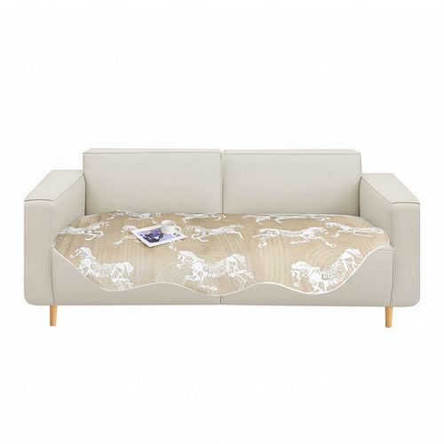 SOGA Four-Seater Beige Horse Print 90x260cm Throw Blanket Sofa Cover