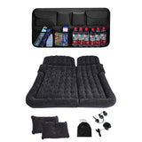 SOGA Car Bundle – Black Leather Back Seat Storage Organizer & Inflatable Boot Mattress