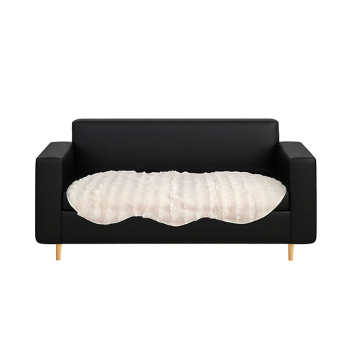 SOGA Three-seater White Faux Fur Throw Blanket 90x210cm Polyester