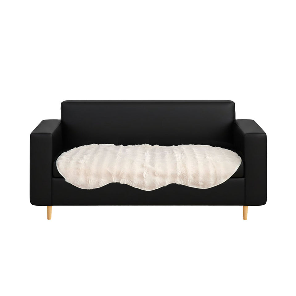 SOGA Three-seater White Faux Fur Throw Blanket 90x210cm Polyester