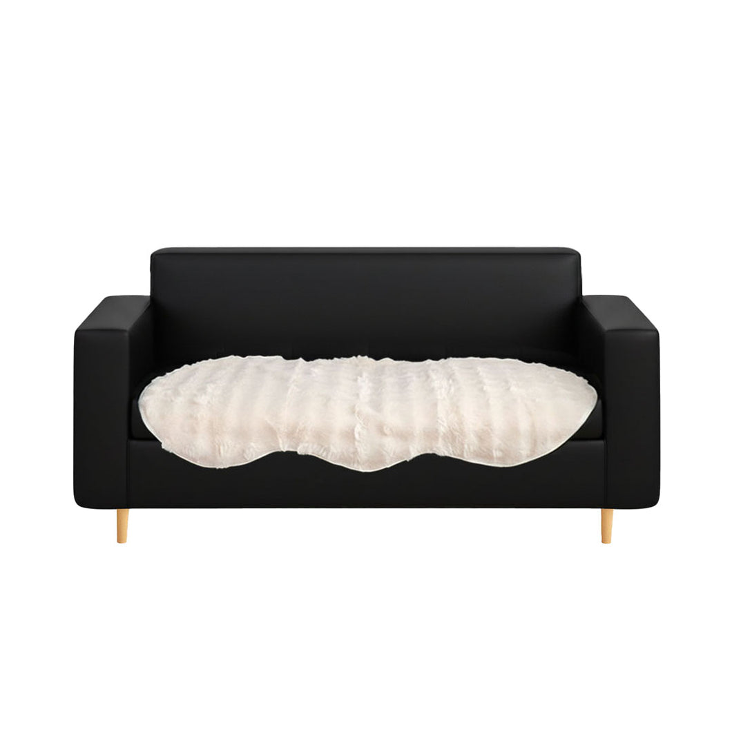 SOGA Three-seater White Faux Fur Throw Blanket 90x210cm Polyester