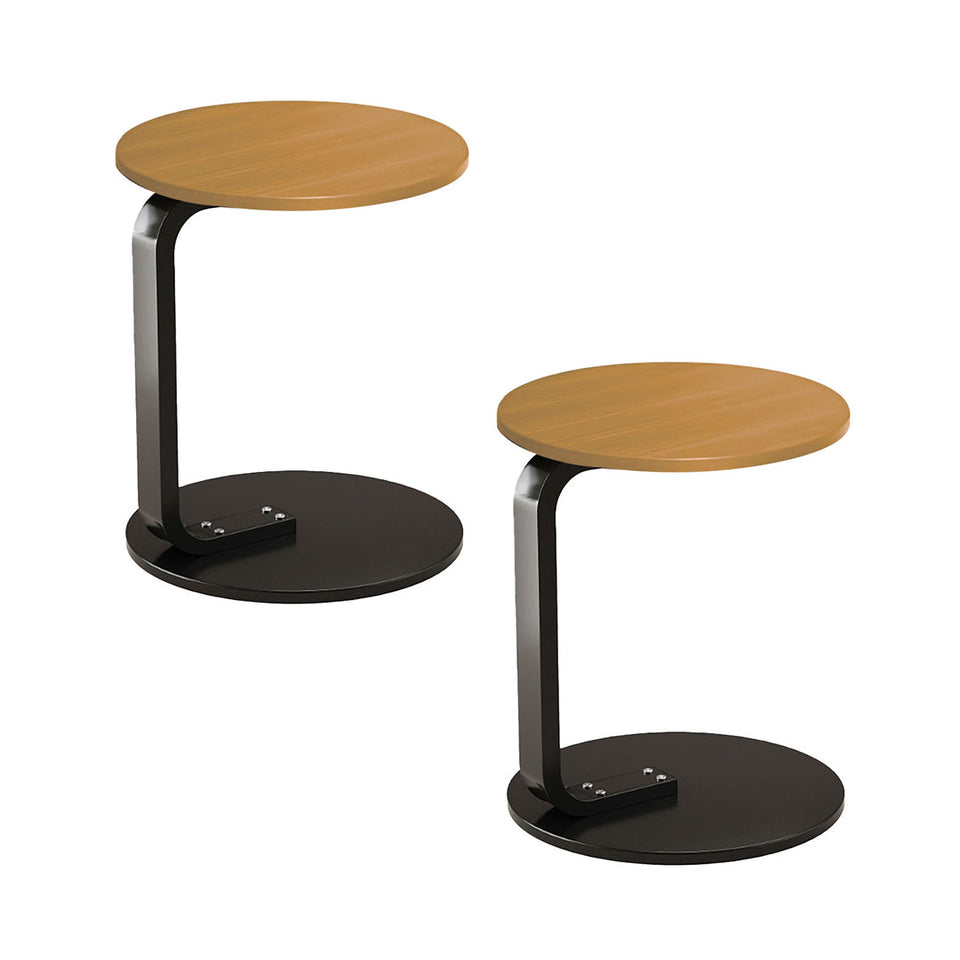 SOGA 2X 50cm Wood Board Mini Side Table Movable Lightweight w/ Black Frame