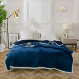 SOGA 2X Navy Blue Throw Blanket Warm Cozy Double Sided Thick Flannel Coverlet Fleece Bed Sofa Comforter