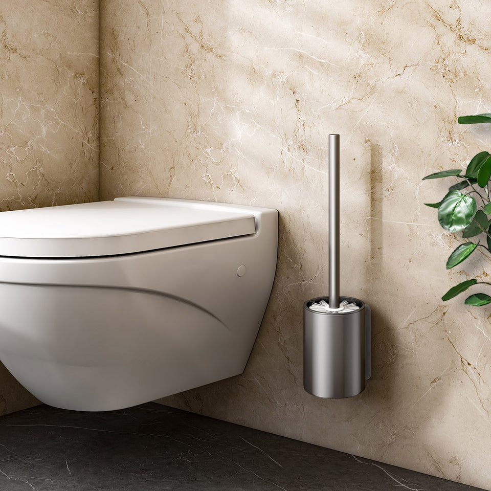 SOGA 27cm Wall-Mounted Toilet Brush –Dark Grey with Drain Holes