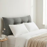 SOGA 100cm Light Grey Triangular Wedge Bed Pillow Headboard Backrest Bedside Tatami Cushion Home Decor