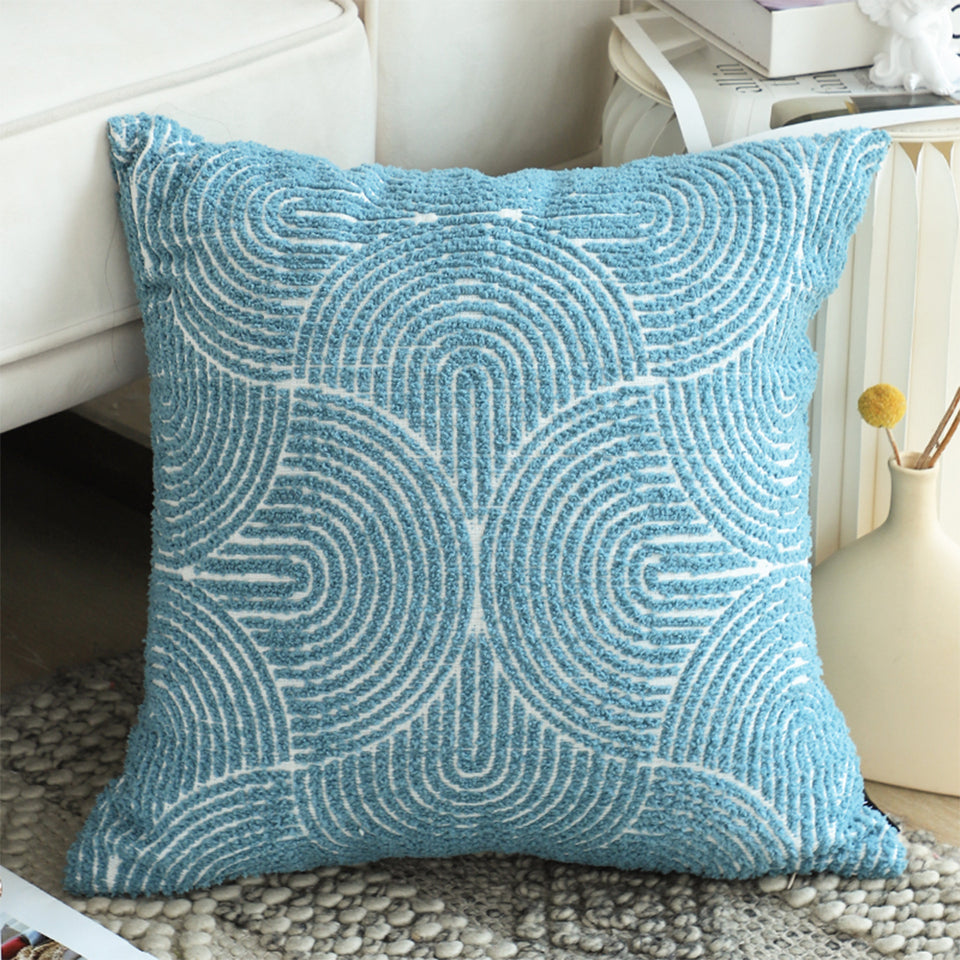 SOGA 50cm Blue Throw Pillow Geometric Indoor and Outdoor Corded for Home Decor