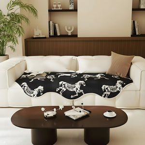 SOGA Three-Seater Black Horse Print 90x210cm Throw Blanket Sofa Cover