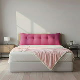 SOGA Home & Living Bundle – Red Triangular Wedge Bed Pillow & Pink Cozy Flannel Throw