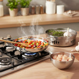 SOGA Kitchenware Bundle – Silver Dry Pots & Elegant Salad Bowl for Essential Kitchen Use