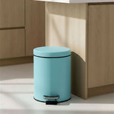 SOGA 4X Foot Pedal Stainless Steel Rubbish Recycling Garbage Waste Trash Bin Round 12L Blue