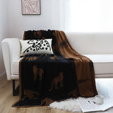 SOGA 2X Black Brown Animal Print Throw Blanket 130x180cm Polyester