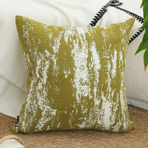 SOGA 50cm Throw Pillow White and Olive Green Plush Polyester Fiber and Cotton for Home Decor