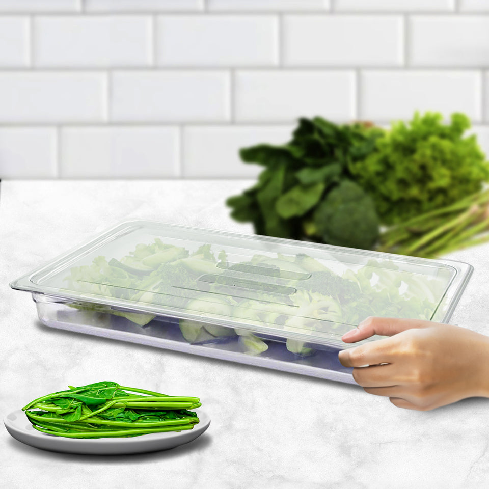 SOGA 4-Pack 65mm Clear Gastronorm 1/2 GN Pans with Lids
