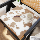 SOGA Brown Cow Print Square Cushion Soft Leaning Plush Backrest Throw Seat Pillow