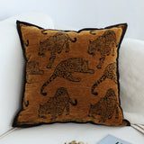 SOGA 2-Pack 45cm Dark Brown Leopard Print Throw Pillows