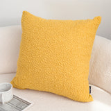 SOGA 2X Boucle Textured Cushion 50cm Mustard Yellow Soft Cozy Decorative Throw Pillow