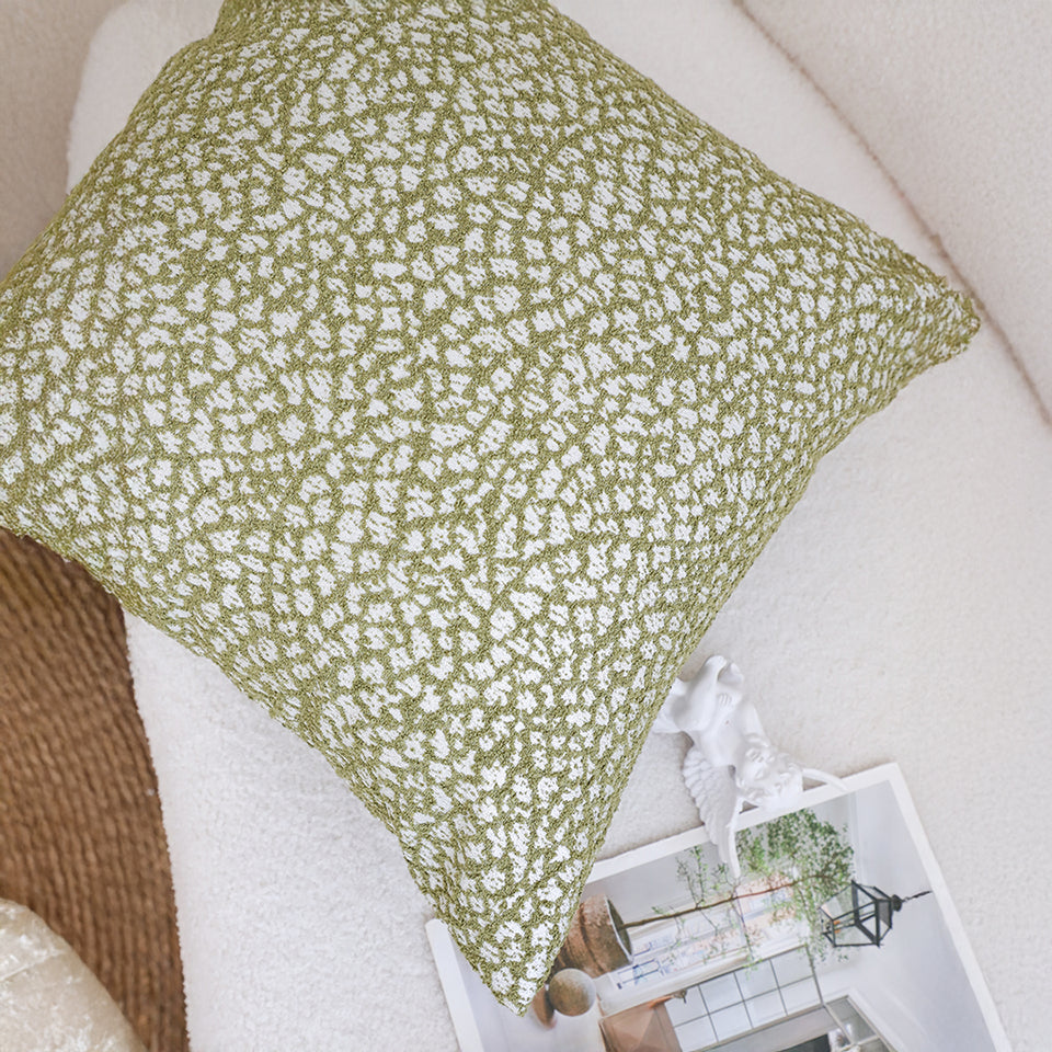 SOGA 50cm Modern Olive Green Speckled Pattern Textured Throw Pillow