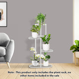 SOGA 2-Pack 4-Tier 5-Pot White Metal Plant Rack Flowerpot Display Stand