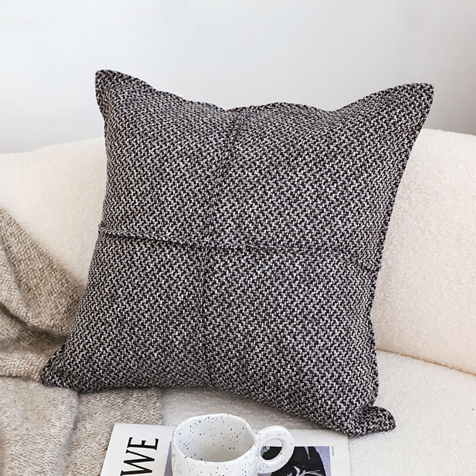 SOGA 45cm Modern Herringbone Textured Woven Square Throw Pillow
