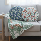 SOGA Home & Living Bundle – Soft Polyester-Cotton Pillows & Tropical Leaf Throw Blanket