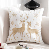 SOGA 45cm Multicolour Christmas Plaid Antler Throw Pillow