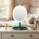 SOGA Green Antler LED Light Makeup Mirror Tabletop Vanity Home Decor