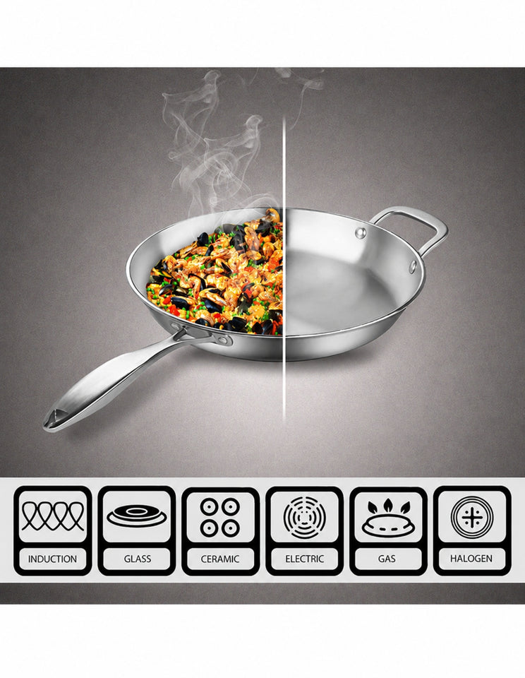 SOGA Stainless Steel Induction Fry Pan 36cm
