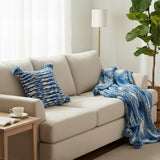 SOGA Home & Living Bundle – Deep Sea Blue Gradient Pillow & Matching Gradient Throw Blanket
